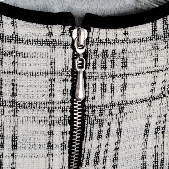 Sharagano Vintage Women's Textured Gray Tone Plaid Cocktail Dress Women's Size M - Picture 8 of 12